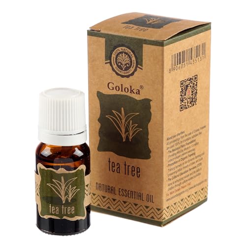 Goloka - Aceite esencial natural perfumado de árbol de té, aceites de 10 ml para difusores, difusor para el hogar, artículos esenciales de invierno para el hogar, accesorios de dormitorio, difusor de