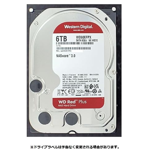 Image of Western Digital WD Red Plus Internal Hard Drive 6 TB CMR 3.5 Inch SATA 5400 rpm 256 MB NAS (Amazon.co.jp Limited)