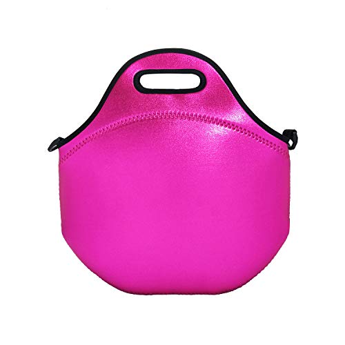 Neoprene Insulated Lunch bag, Lunch tote Boxes Bags for Kids Women Men Kids Children Work Office School Picnic Travel (Rose Red)