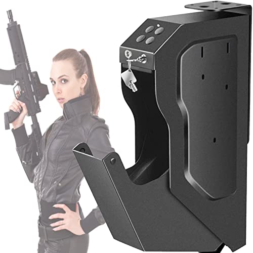 GGMWDSN Caja Fuerte para Pistolas, Caja Fuerte para Pistolas de Acceso RáPido con 2 Llaves de Respaldo, Caja Fuerte para Pistolas de Seguridad de Acero, para Mesita de Noche Mesita