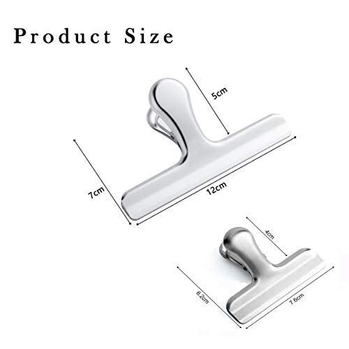 YUEMING 8 Stuks Eetentasklemmen,RVS Sluitklemmen,Multifunctioneel Brievenklemmen,Afdichtingsclip,Keuken,Freezer… - Afbeelding 3
