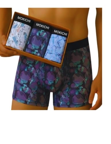 Image of Men's Premium Microfiber Boxer Briefs for Men | Soft Stretch Printed Trunks | Breathable, Moisture-Wicking, Comfortable Innerwear Pack of 3