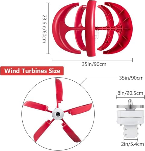 Kit generatore Eolico con regolatore di Carica, generatore di Turbine Verticali, apparecchiature elettriche per energia, generatore Eolico da 9000 W, Kit generatore Eolico da 12 V/24 V con r