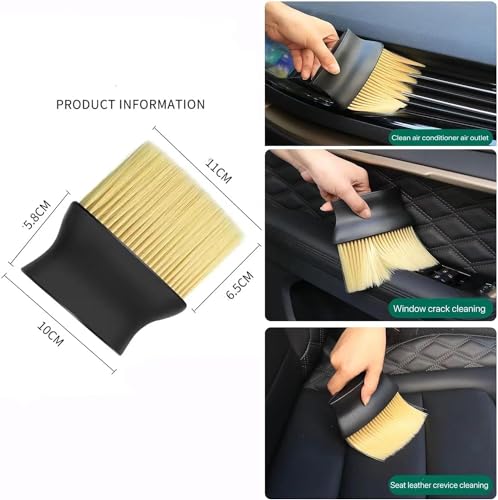 Image of Car Auto Detailing Brush Set,Car Interior Cleaning Kit,Including 5pcs Car Detailing Brushes, 3pcs Wire Brush and 2pcs Different Soft Bristle dusting Brush for car Interior(10pcs)