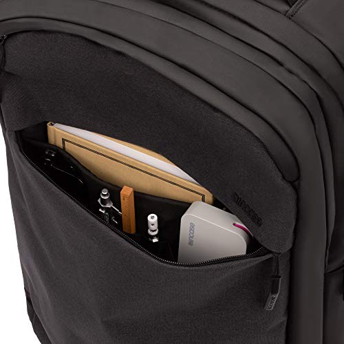 Image of Incase City Backpack - 24L Main Storage Compartment with 16 inch Faux Fur Laptop Pocket, Front Organizational Pocket, Quick Access Pocket, Everyday Tech Backpack - Black