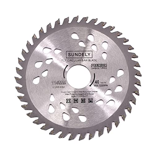 SUNDELY® Carbide Tipped TCT Circular Saw Blade Angle Grinder Disc 115 mm X 22.2 mm X 24T or 40T (4.5" X 0.87") for Wood Laminate Plywood Tree PVC Plastic Trimmer Cutter (1 Piece