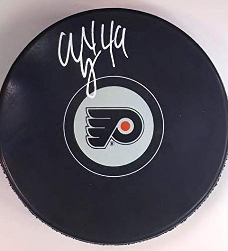 Alex Lyon Flyers Autographed Hockey Puck