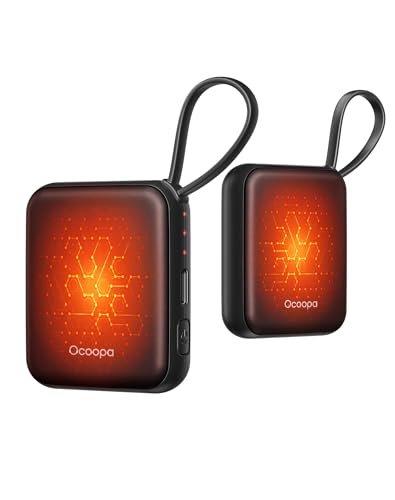 OCOOPA Handwärmer Elektrisch 2er Set, Wiederverwendbar 4000mAh USB Taschenwärmer, 3 Wärmestufen, Maximal 52°C, Nützliche Geschenk für Weihnachten, Ideal für Winter Ski, Reisen und Outdoor, UT5 Nano