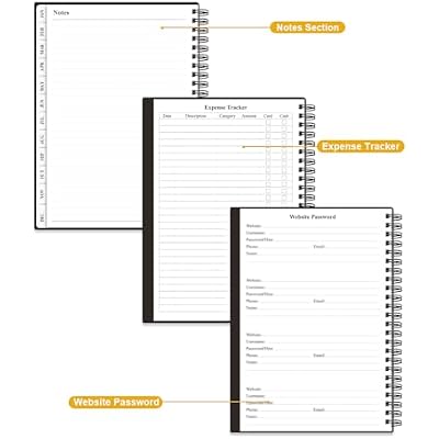 2026 Planner - Weekly and Monthly Planner from Jan 2026 - Dec 2026, Spiral Planning 2026 with 12-Month Tabs, Inner Pocket, 6.25 x 8.5, Black