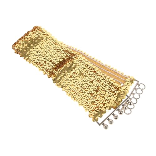 BESPORTBLE Sequin Elastic Waist Belt for Women Decorative Stretch Dress Belt with Shiny Mirror Sequins Fashionable Gold Clothing Accessory for Party and Casual Wear
