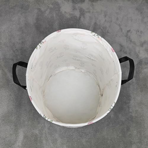 Image of Laundry Basket Canvas Fabric Collapsible Organizer Basket for Storage Bin Toy Bins Gift Baskets Bedroom Clothes Children Nursery Hamper (Tulip)