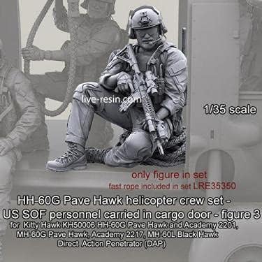 Vista 7 de PANGCHENG 1/35 Pave Hawk Helicóptero Crew Set, Resina Modelo Soldado GK, tema militar moderno, sin montar y sin pintar kit