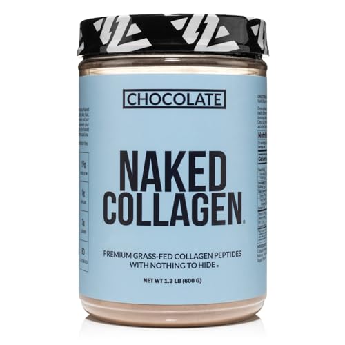 Image of NAKED Chocolate Collagen Peptides Protein Powder, 24 Servings, Pasture-Raised, Grass-Fed Hydrolyzed Collagen Supplement, Paleo Friendly, Non-GMO, Keto, Gluten Free, 20oz