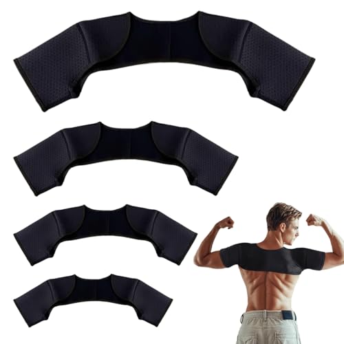 Double Shoulder Brace,Concealed Double Shoulder Brace for Sports Lovers,Comfortable and Breathable Shoulders Braces for Chronic Tendinitis Pain Relief,Outdoor Sports,Sleeping,Running (Large)