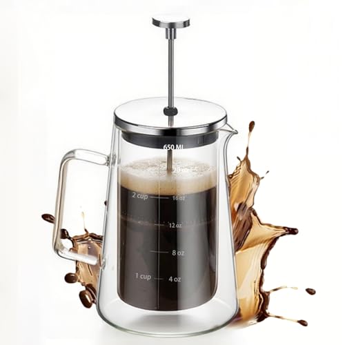 OULOVECO �t�����`�v���X �R�[�q�[ �X�e�����X�t�B���^�[�t�� �R�[�q�[�v���X ��w�ϔM�K���X�e�� �􂢂₷����̉��݌v �y�� �ƒ�p �e�B�[�v���X�Ή� (B-650ML)