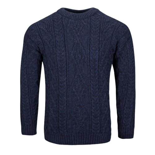 Nauticalia Pull Classique Aran, Denim, XXL