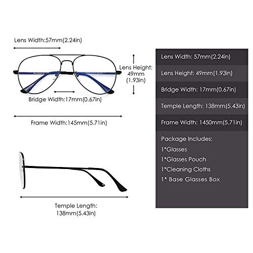 Image of Roshfort Unisex Aviator Blueray Block Uv Protected blue cut Computer Glasses spectacles Frame