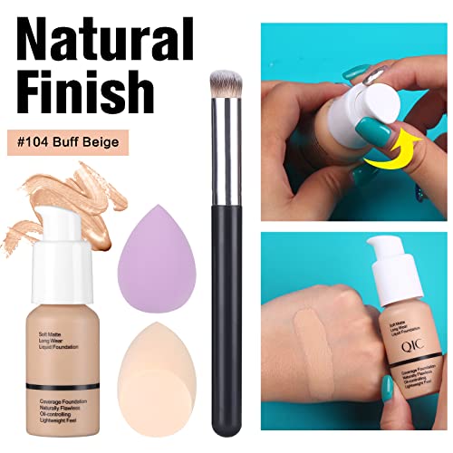 NYX Professional Makeup Ultimate Shadow Palette - 39 Nude & Smokey Eyeshadows, Liquid Foundation & Concealer Brush, Black Eyeliner, Matte Liquid Lipstick Set, Eyebrow Gel, Makeup Sponges & Bag - Image 3