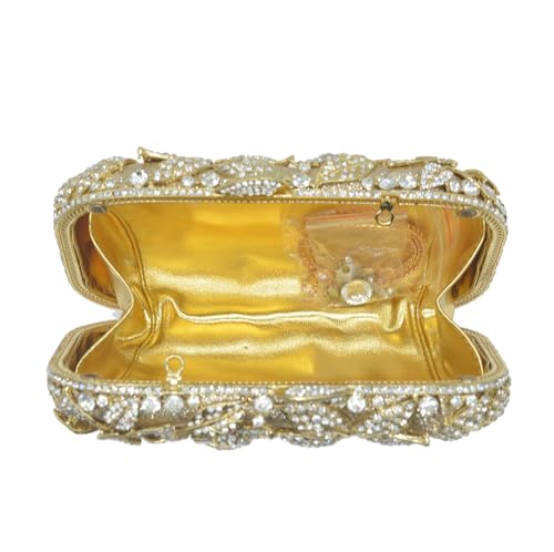 Image of Luxury Crystal Clutch Purse for Women Rhinestone Handbag Formal Party Evening Bag Sparkly Bridal Flower Purse