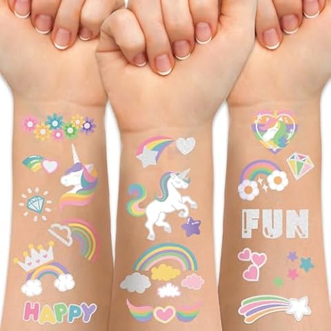 Weipbwor Temporary Kids Unicorn Tattoos Set Cover