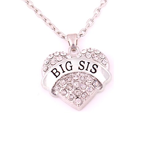 Image of Crystal Heart Necklaces Set Mom Big Sis Middle Lil Sister