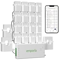 Emporia Vue 3 3-Phasen Smart Home Energy Monitor – Gerät zur Haus- und Gebäudeautomatisierung mit Echtzeit-Stromverbrauchsanzeige, Energiezähler, Solar- und Net-Metering mit 16 Stromkreissensoren