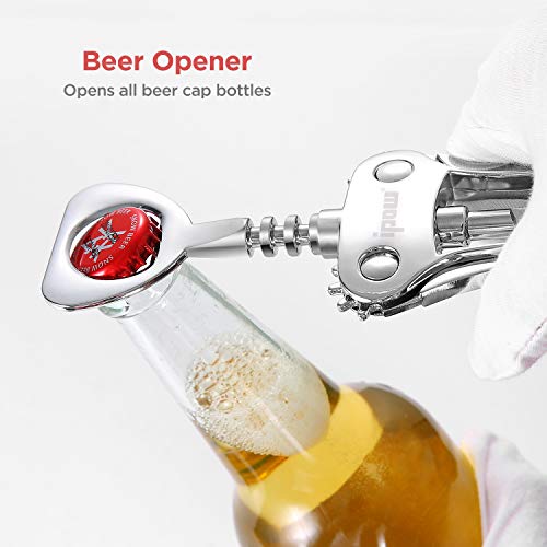 IPOW Wing Corkscrew, Multifunctional Wine Beer Bottle Opener, Wine