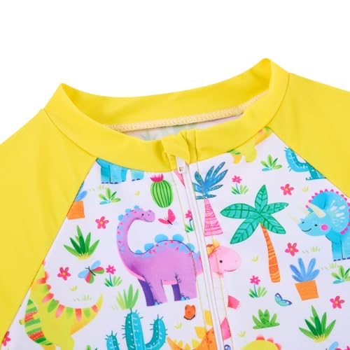 Image of Funnycokid Girls Swimsuit Kids Bathing Suit Rashguard Swimwear Long Sleeve 3 Piece Toddler 3-7 Years