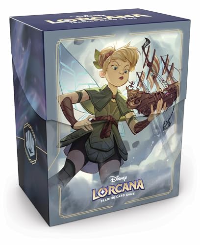 Ravensburger Disney Lorcana TCG Deck Box Featuring Tinker Bell - Giant Fairy | Securely Store 80 Sleeved Cards | Durable Portable Organizer for TCG Players | for Ages 8+