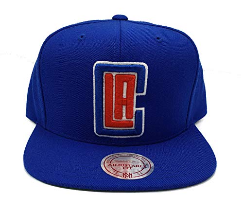 Mitchell & Ness Los Angeles Clippers Blue Current HWC Vintage Solid Wool Adjustable Snapback Hat NBA