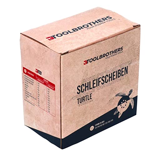 Toolbrothers TURTLE Zestaw szlifierski premium 125 mm lub 150 mm, na rzep 8 otworów P40 / P60 / P80 / P120 / P180 / 240 do twardego drewna, miękkiego drewna, lakieru, kamienia, stali, aluminium, forniru (4 x zestaw tarcz szlifierskich 125 mm)