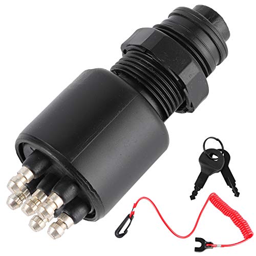 Qiilu Outboard Ignition Switch, Outboard Ignition Switch 5005801 175974 with Safety Lanyard Fit for Evinrude/Johnson/BRP
