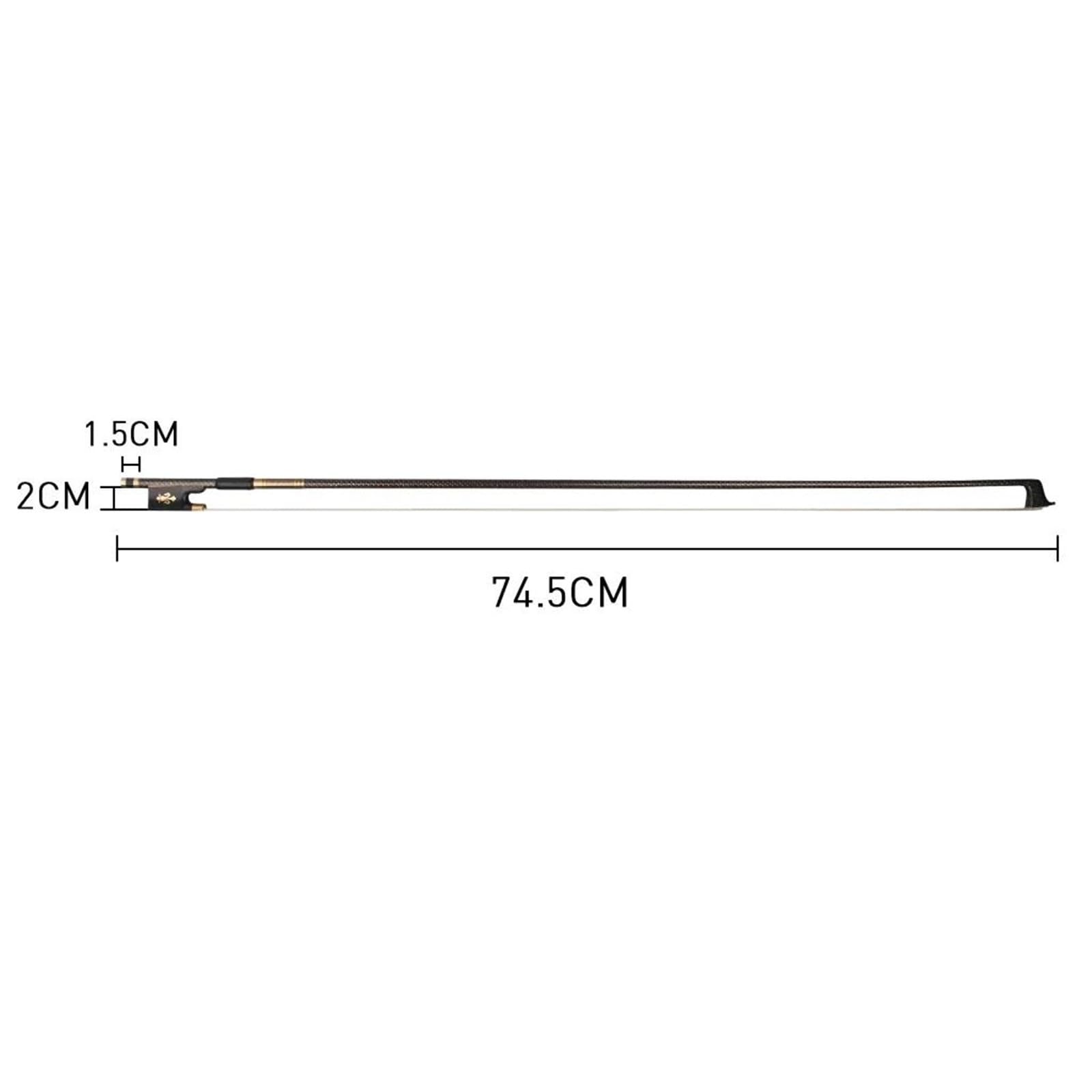 Smyczek do skrzypiec Profesjonalny smyczek do skrzypiec akustycznych 4/4 w rozmiarze Carbon Fiber Fiddle Braided Round Stick Ebony Well