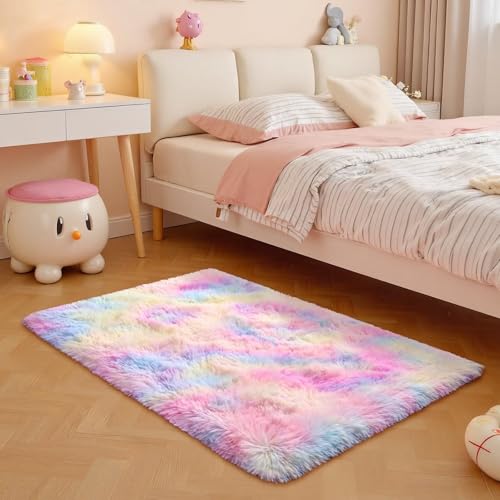 Tapete decorativo antimanchas arcoíris 2ft x 3ft miniatura 1