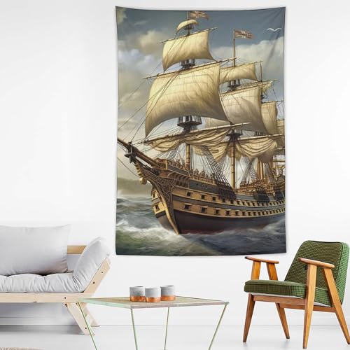 Tapisserie murale bateau pour une esthétique évasion dans un salon ou dortoir