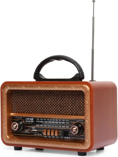 8070 Taşınabilir Nostaljik Fm Radyo Bluetooth + Tf Kart + USB Destekli Ahşap Kasa Radyo
