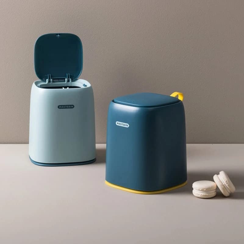 UNNS Biurowy kosz na śmieci typu "Puszka na biurko do biura, Dresser do salonu, mini pudełko do przechowywania, pojemnik samochodowy z koszem na papier z pokrywką, magazyn, kosz na papier (kolor : B)
