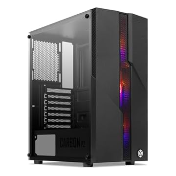 Gabinete Gamer TGT Carbon V2, Mid-Tower, Lateral De Vidro, Com 3 Fans Rainbow, Preto, TGT-CBNV2-BK