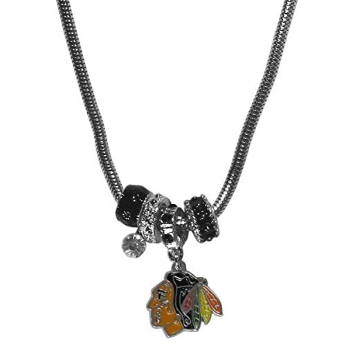 Siskiyou Sports NHL Chicago Blackhawks Euro Bead NecklaceWomens, One Size, Team Colors