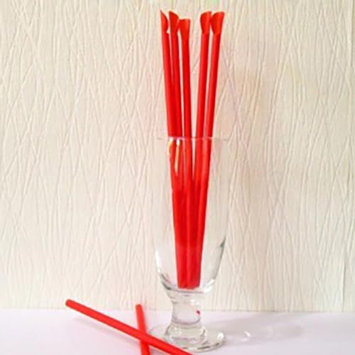200 pitillos rojos desechables con cuchara 17.5 cm miniatura 3