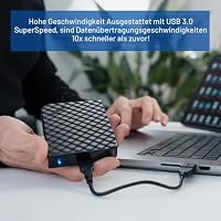 Verbatim Store 'n' Go externe Festplatte - 2 TB - tragbarer USB 3.0-Datenspeicher, schnelle Datenübertragung bis zu 4800 Mbit/s, schwarz, geriffelt – Ansicht 5