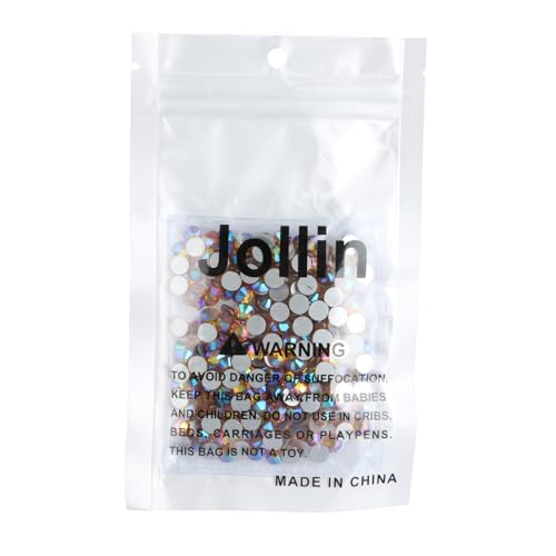 Image of Jollin Glue Fix Crystal Flatback Rhinestones Glass Diamantes Gems for Nail Art Crafts Decorations Clothes Shoes(ss30 288pcs, Topaz AB)