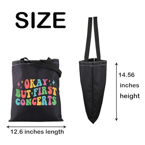 Bolso bandolera para conciertos JXGZSO 'Okay But First Concerts', bolso tote para amantes de la música, regalo para cantantes o profesores de música miniatura 3