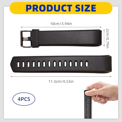 Correas de repuesto para reloj ID115Plus HR, juego de 4 negras miniatura 3