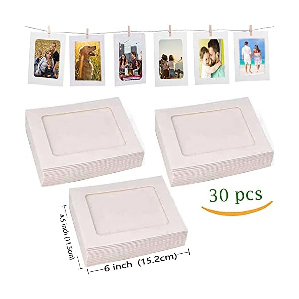 Fashion HW 30 stücke Fotorahmen aus Pappe, zum Aufhängen, 10 x 15 cm，DIY Kraftpapier Bilderrahmen Hängende… – Bild 3