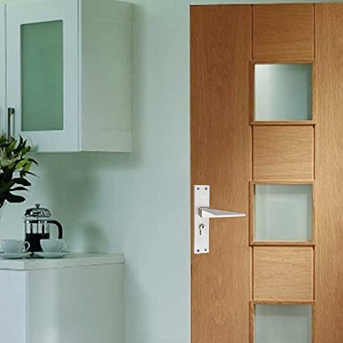 Image of Atom Heavy Duty Mortise Door Lock for Bedroom, Living Room, Main Door, Silver Satin Finish | 3 Keys | 6 Lever Double Stage Lockset for House Hotel Office(802KY)