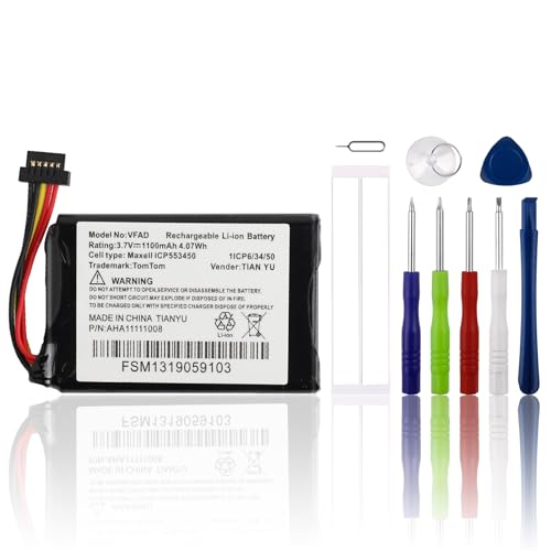 SwarKing Ersatz Akku VFAD AHA1111008 VF6P Kompatibel mit Tomtom Go 5000/Go 6000/Go 6200 with Toolkit