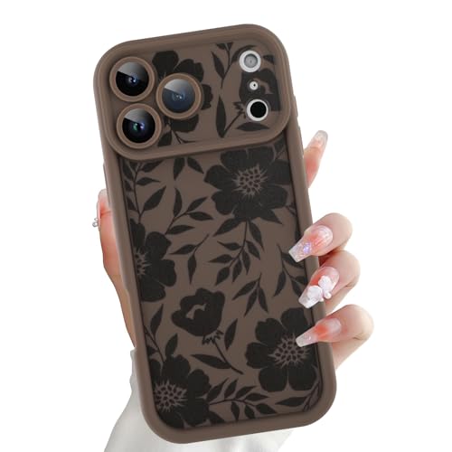 OOK Slim Floral Case for iPhone 17 Pro Max 6.9inch, Brown