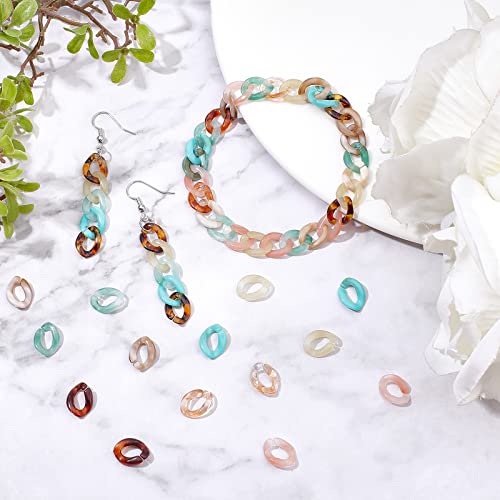 SUPERFINDINGS 700Pcs 7 Colors Small Acrylic Linking Rings Quick Link Connectors 13x10mm Open Linking Rings Handmade Acrylic Chains for Jewelry Eyeglass Chain DIY Craft - Image 4