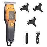 DAXXIN Hair Clippers, Professional Barber Clippers Rechargeable Precision Steel Blade Hair Trimmer(Black Gold)